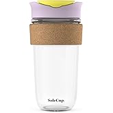 SoleCup. Large Travel Mug - Reusable Insulated Coffee Mug - 18oz/530ml BPA-Free Hot Drink Travel Mug with Lid & Cork Band (Ice Cream, 18oz)
