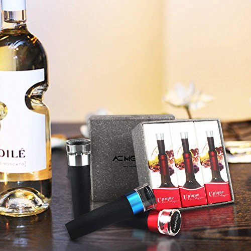 ACMETOP Wine Saver-Wine Stopper Vacuum set with 3 wine Bottle Stoppers-Wine Preserver Vacuum Pump and Rubber Wine Stopper Set To Preserve Wine Flavor and Fresh up to 7 days