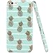 iPhone 6 Case, iPhone 6S Case, JAHOLAN Shiny Gold Pineapple Mint Design Clear Bumper TPU Soft Rubber Silicone Cover Phone Case for iPhone 6 iPhone 6S