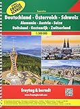 Germany / Austria / Switzerland Atlas with Extra Large Text: FBA035 (English, Spanish, French, Italian and German Edition) by 