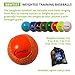Champion Sports Weighted Training Baseball Set - Rubber Cork Core - Leather Cover - Set of 9 Balls - Graduated Weights - 4 to 12 oz - 9 Inch Diameter