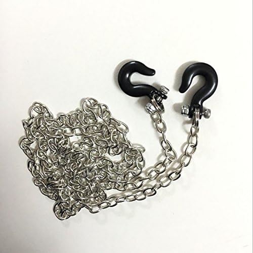 XJJ 1:10 Scale Steel 89cm Long Chain with Black Hooks for 1/10 SCX10 AX10 RC Crawler Truck Car Pack of 1pcs