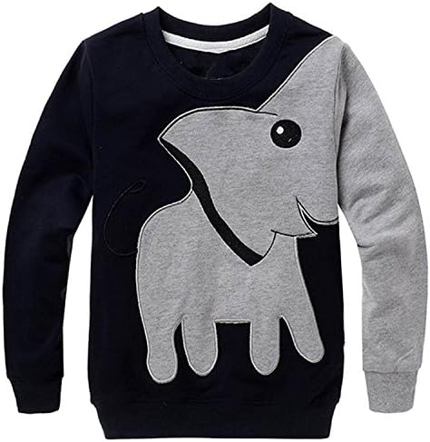 Little Boys Elephant Sweatshirt, Unisex Baby T-shirt Casual Long Sleeve Tee Tops for Girls 2-7