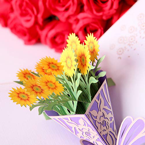 Clearance! Greeting Cards,Fheaven Romantic 3D Popup Greeting Cards Carousel Happy Birthday Mother’s Day Gift (B) - Thumbnail 4