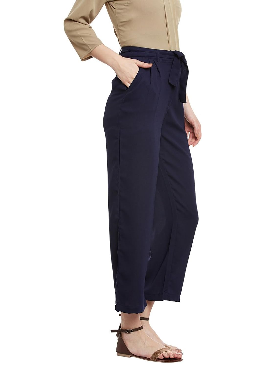 bohobi solid women's high-waist culottes