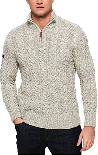 [- Superdry Men's Jacob Henley Zip Knit, Black  -]