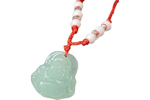 Buddha Bead Necklace Faux Jade Buddha Pendant Jewelry Necklace-2.45 * 2.2cmNice Processed