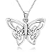 925 Sterling Silver Celtic Butterfly Pendant Necklace, 18
