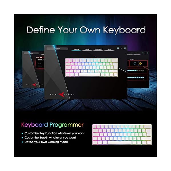 RK-ROYAL-KLUDGE-RK61-60-RGB-Mechanical-Gaming-Keyboard-Small-Compact-UK-Layout-61-Keys-WiredWireless-Bluetooth-Keyboard-for-Gamer-and-Office-Worker-Gateron-Brown-Switch-1450mAh-Battery-White RK ROYAL KLUDGE RK61 Wireless Mechanical Keyboard, Hot Swappable Keyboard Triple Mode 2.4Ghz/BT5.0/USB-C, 61 Keys RGB…