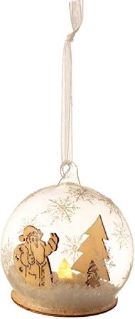 Inconnu Puckator Boule De Noel En Verre Led Pere Noel