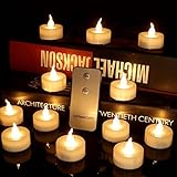 Micandle 12Pcs Remote Candles,Battery Led Flameless Tea Candles with Remote Control,Warm White Flickering Remote Tea Lights for Wedding Party Halloween Home Decor