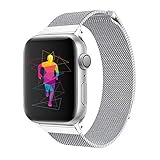 INTENY Band Compatible with Apple Watch 38mm 40mm, Milanese Sport Loop, Stainless Steel Mesh Strap, Compatible with iWatch Series 4, Series 3, Series 2, Series 1 (38MM 40MM, Silver)