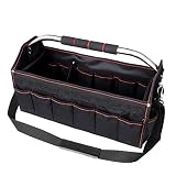 HAUTMEC Professional Contractor's Foldable Open Top Tote Bag Tool Bag 18-Inch With Smart Organizer Plate HT0020-TB