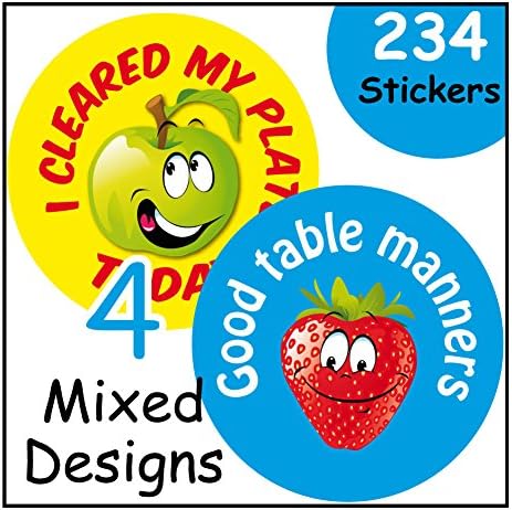 Teacher's award stickers, Lunchtime rewards, fruit, Small