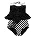 JIANLANPTT Vintage Swimsuit Two Piece Floral Womens Halter High Waist Bikini Set