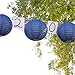 Just Artifacts 16-Inch Navy Blue Chinese Japanese Paper Lanterns (Set of 5, Navy Blue)