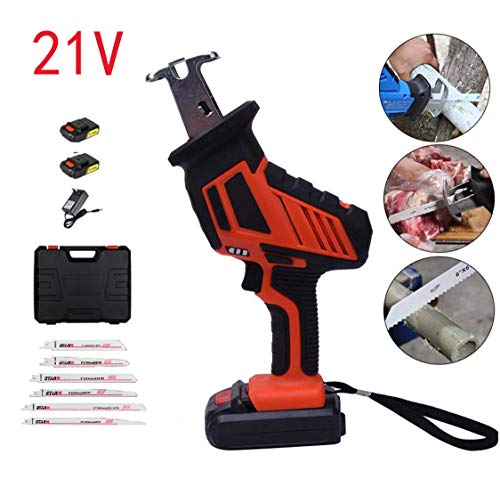 WUAZ 21V Säbelsäge, Schnurloses Säge, 15 mm Hublänge, Schnellladegerät, 6 Sägeblätter für Holz und Metallschneider… – Bild 3