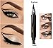 Eyeliner Stamp Kit Latest For Easy Cat Eyes Winged Eyeliner Stamp Water Proof Smudge Proof Black and Brown Eyeliner Gel 5 pcs Set With 2 Pieces Eye Makeup Brushes Lemoncy