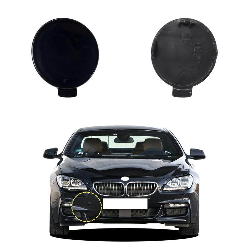 Photo 1 of Car Front Bumper Tow Hook Cover Compatible with BMW 6 Series 640d 650i 2012 2013 2014 2015 2016 2017 2018 Convertible Gran Coupe M-Sport Package Edition Trailer Cover Cap 51118052710 Towing Eye Cap