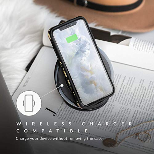 BURGA Phone Case Compatible with iPhone 11 Hybrid 2-Layer Hard Shell  Silicone Protective Case -Black Polka