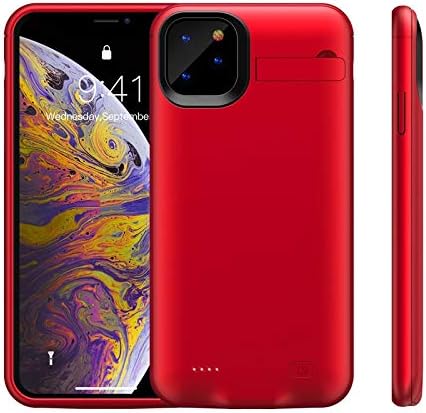 Depeka Battery Case for iPhone 11 Pro 4000mAh Portable Protective Charging Case Extended Rechargeable Battery Pack Charger Case Compatible with iPhone 11Pro (5.8 inch) Black, Blue, Red & Pink (Red)