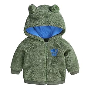 Baby Fleece Jacket – Baby Jongens Meisjes Oren Hoed met Gevoerde Hooded Rits Up Jas Tops Outwear Overjas Warm Herfst