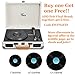 Vinyl Stereo White Record Player 3 Speed Portable Turntable Suitcase Built in 2 Speakers RCA Line Out AUX Headphone Jack PC Recorderthumb 1