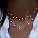 wanmanee New Multilayer Choker Necklace Star Moon Chain Gold Women Jewelry Fashion