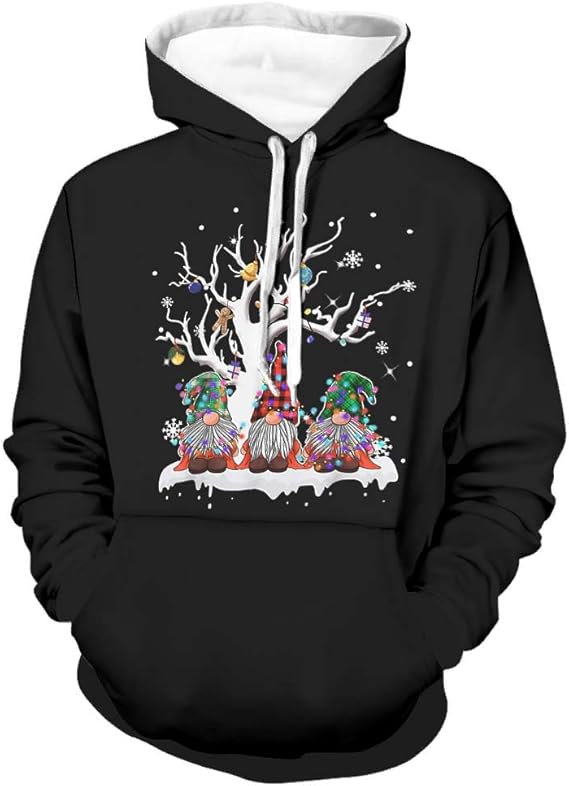 Amazon.com: Qingyueangel Men's Dwarfs Christmas Tree Hoodies - Hip-Hop with Front Pocket Loose 