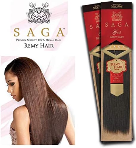 Milky Way Saga Gold Virgin Remy Human Hair 12", #1b