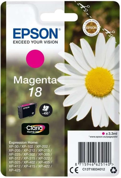 Epson 18 Magenta Daisy Claria Home Ink Cartridge - 180 Pages