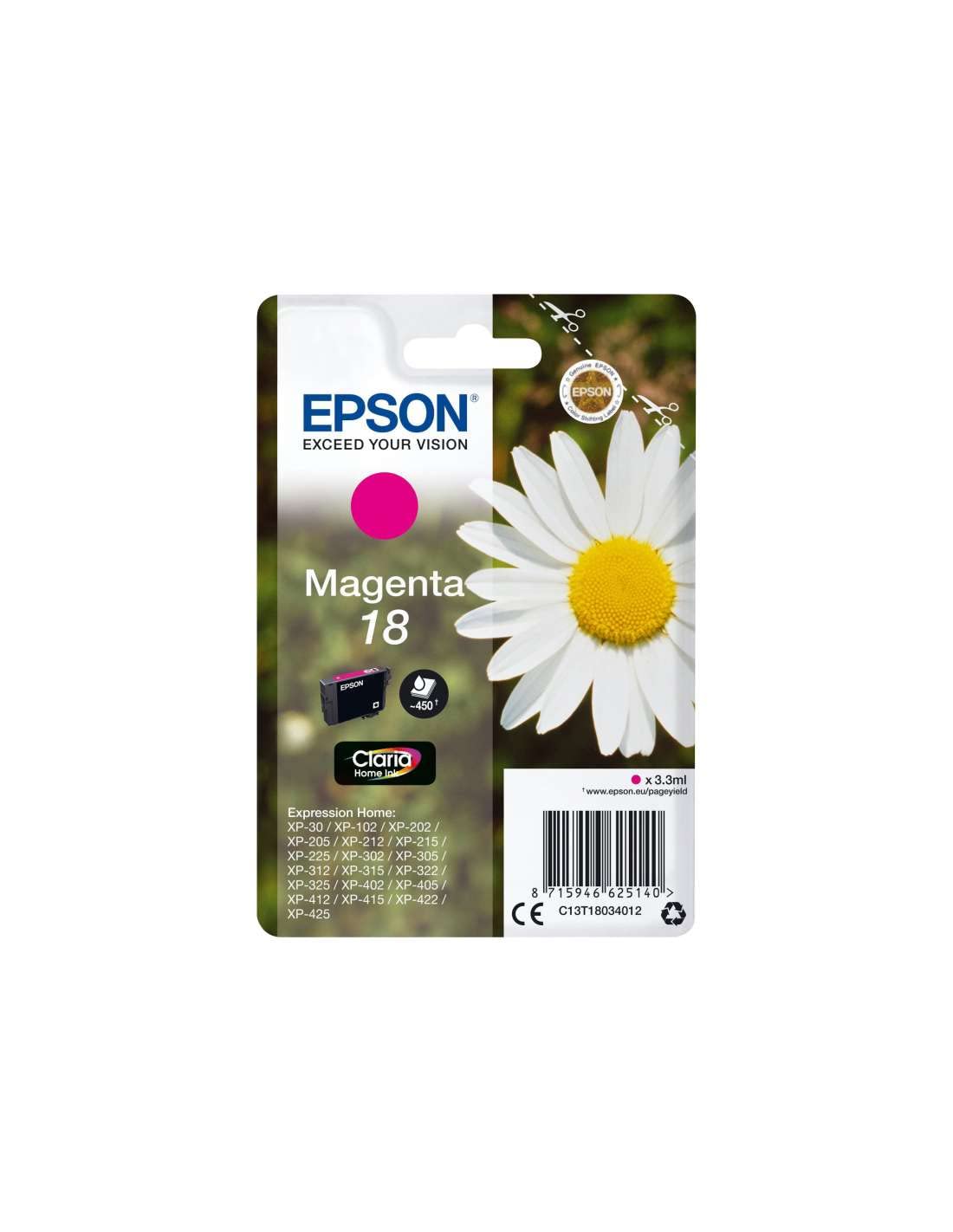 Epson 18 Magenta Daisy Genuine, Claria Home Ink Cartridge — image 1