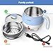 1.2L LIVEN Electric Hot Pot with 304 Stainless Steel Inside Layer and Steamer for Cooking Noodles Boiling Water Eggs, Small Slow Cooker 120V 600W HG-X1201