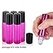 Fiery Youth Rose Glass Essential Oil Roller Bottles ,Useful for Aromatherapy PerfumesAand Lip Balms, 6 Bottle Set,10ml，Glass Roll on Bottle (0.5 ml Dropper included)