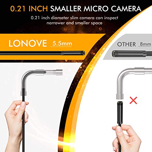 Borescope Inspection Camera, LONOVE Industrial Endoscope Camera HD 5