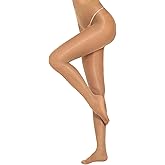 Aaronano Women's Sheer Polka Dot Tights Oil Shiny Pantyhose 20 Denier Patterned Stockings High Waist Pantyhose with Dots