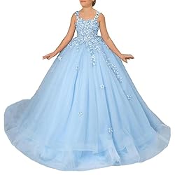 Tulle Flower Girl Dress for Wedding Lace Applique