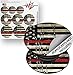 Decal Style Vinyl Skin Wrap 3 Pack for PopSockets Painted Faded and Cracked Red Line USA American Flag (POPSOCKET NOT INCLUDED) by WraptorSkinz