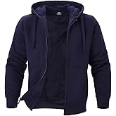 Facitisu Heavyweight Sherpa Lined Fleece Hoodie Sweatshirts for Men Winter Zip Plus Size Jacket
