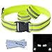 Techion Reflective Elastic Fabric Waist Belt Band with Buckle Clip and Two Reflective Strips for Cycling/Biking/Walking/Jogging/Running Gear and Outdoor Sports (Waistband)