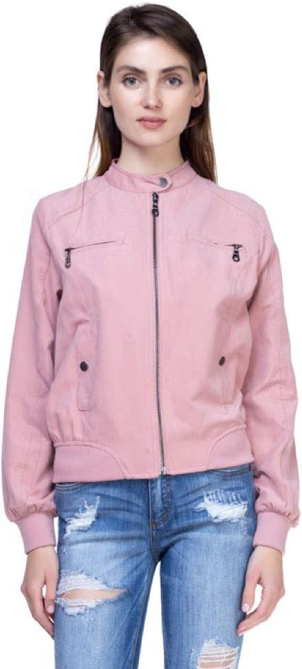 OFASHIONUSA Women's Faux Suede Jackets with Zipper Pockets
