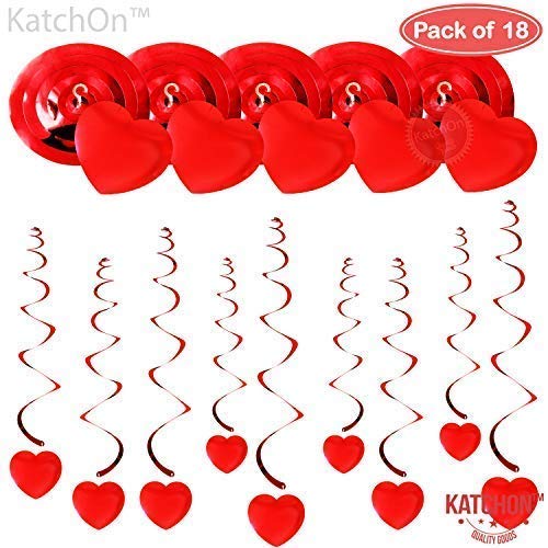 Katchon Hanging Heart Swirls Decorations Valentines Day Import