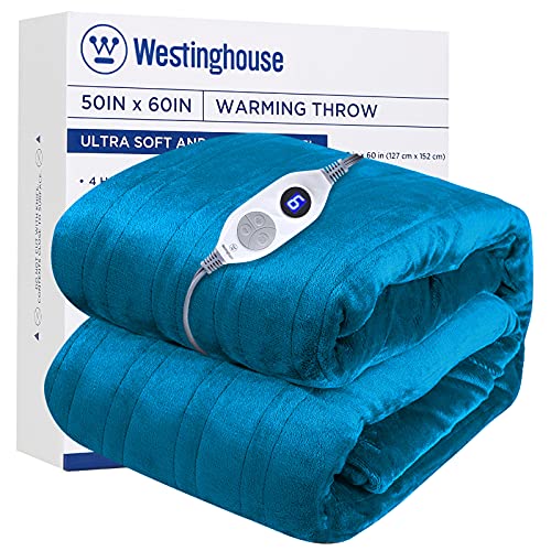 Westinghouse Electric Blanket Heated Throw Soft Silky Microplush Flannel Heating  Blanket 50x60, 6 Heat Settings u0026 4 Hours Auto Off, Machine Washable, Teal  on Galleon Philippines