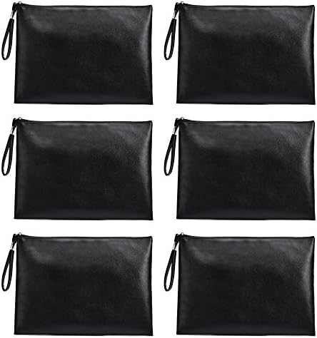 Securit Bank Deposit / Utility Zipper Coin Bag, Black Large Bank Bags 6 Pack (13 X 9 inch)