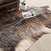 Handpicked Hacienda Argentinian Brown Black Cowhide Leather Rug (6' x 6)