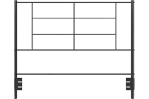 REALROOMS Praxis Metal Headboard, Full/Queen, Black