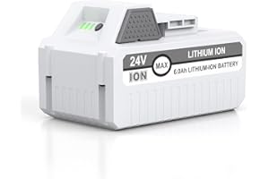 LORDONE 6.0Ah 24VBAT-LTE Replacement Lithium-iON Battery for Snow Joe+Sun Joe 24V Battery Series 24BAT-LTX/LTW/LTE/LT/XR Pro