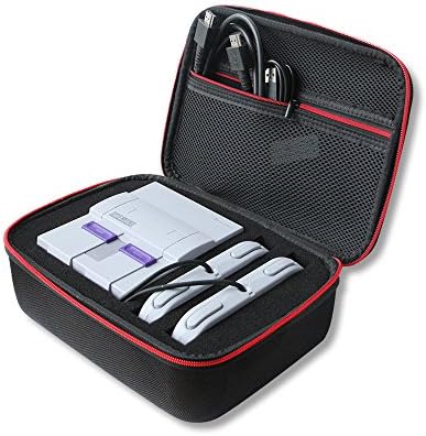 SNES Classic Case – Hard Travel Case for Super NES Classic Mini Console, Carrying Case for SNES Classic Mini Console, 2 Controllers, HDMI Cable and Other Accessories