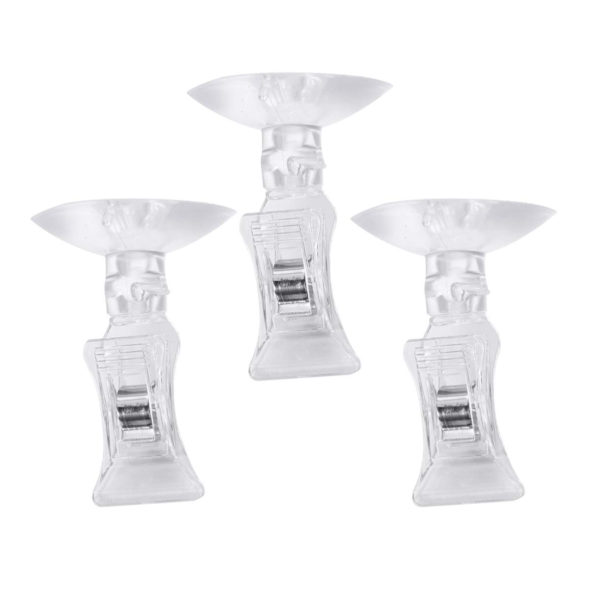 UKCOCO Suction Cups Clips- 3pcs Veggie Seaweed Aquarium Fish Tank Suction Holders Cup Clip Feed Holder Feeding Tool for Fish Tank Aquarium Accessories Tubing Clear Holders Clips Clamps