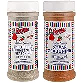 Bolner's Fiesta Brand Steak Seasoning Bundle - 1 Each of Uncle Chris' Steak Seasoning 5.5 Ounces and Texas Style Steak Seasoning 7 Ounces